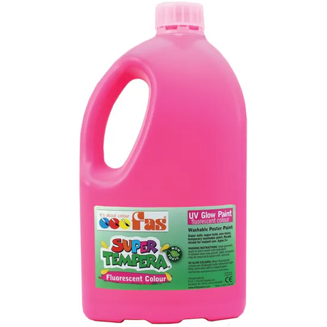 Super Tempera Paint - Fluorescent Pink 2 Litre - Modern Teaching Aids NZ