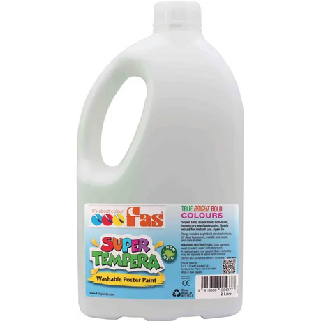 FAS Super Tempera Paint - White 2 Litre - Modern Teaching Aids NZ