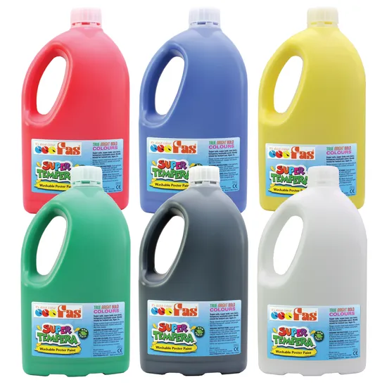 FAS Super Tempera Primary Paint - Kit of 6 - Modern Teaching Aids NZ