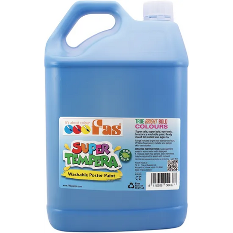 FAS Super Tempera Paint - Blue 5 Litre - Modern Teaching Aids NZ