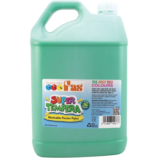 FAS Super Tempera Paint - Green 5 Litre - Modern Teaching Aids NZ