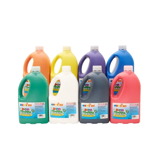 FAS Super Tempera Paint 2 L - Set of 8 - Modern Teaching Aids NZ