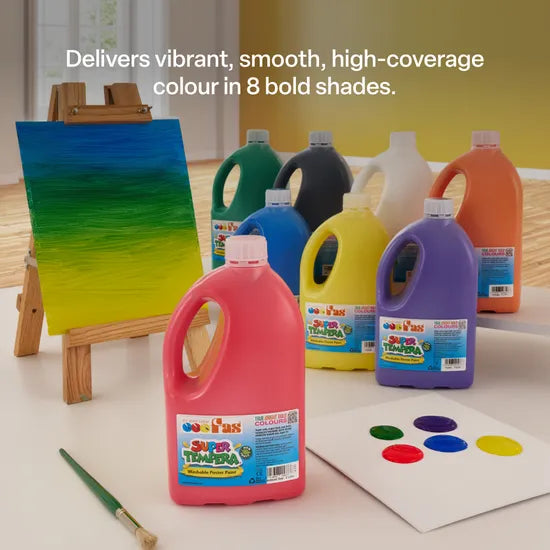 FAS Super Tempera Paint 2 L - Set of 8 - Modern Teaching Aids NZ