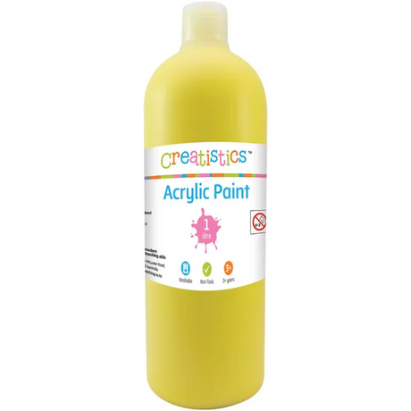 Creatistics Acrylic Paint 1L - Cool Yellow - Modern Teaching Aids NZ