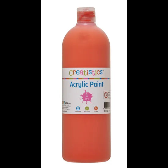 Creatistics Acrylic Paint 1L - Orange - Modern Teaching Aids NZ