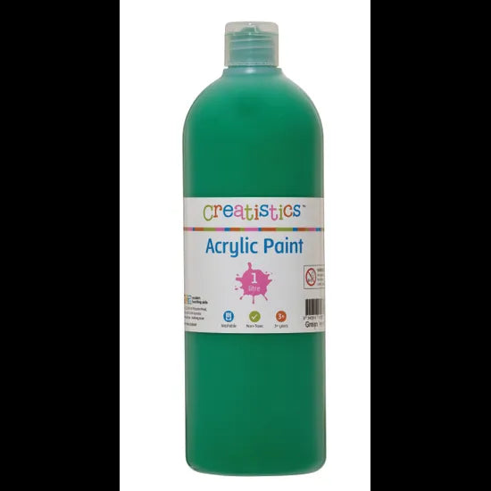 Creatistics Acrylic Paint 1L - Green - Modern Teaching Aids NZ