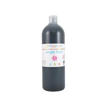 Creatistics Acrylic Paint 1L - Black - Modern Teaching Aids NZ