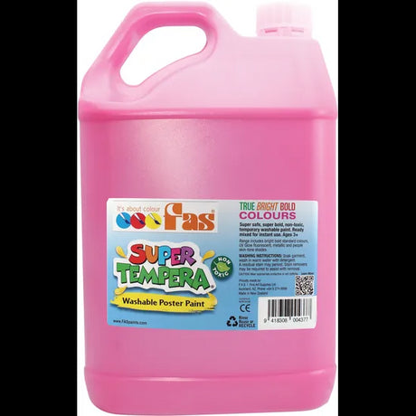 FAS Super Tempera Paint - Bright Pink 5 Litre - Modern Teaching Aids NZ