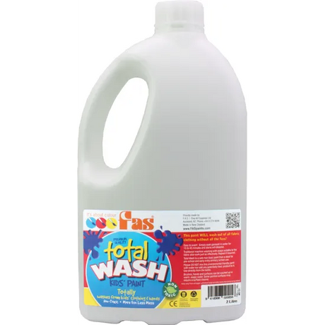 Total Wash Paint - White 2 Litre - Modern Teaching Aids NZ