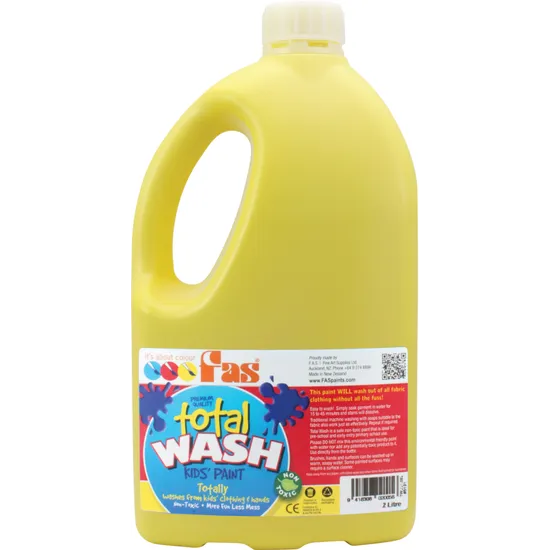 Total Wash Paint - Cool Yellow 2 Litre - Modern Teaching Aids NZ