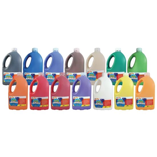 Total Wash Paint - 2 Litres - Set of 14 - Modern Teaching Aids NZ