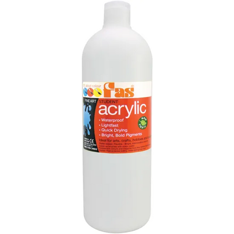 Student Acrylic Paint 1L - White - Modern Teaching Aids NZ