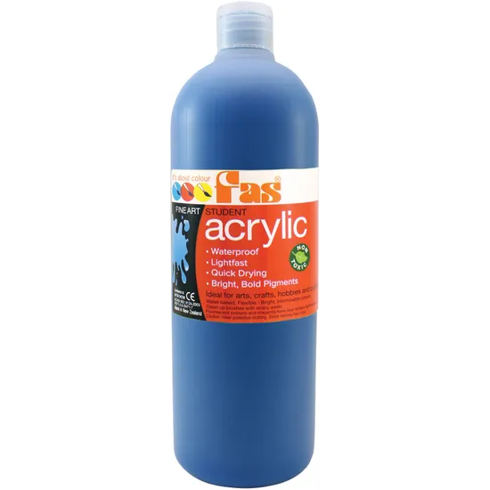 Student Acrylic Paint 1L - Set of 12 - Modern Teaching Aids NZ