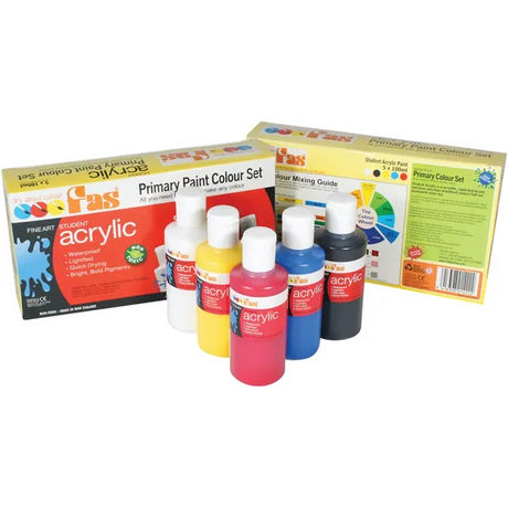 Student Acrylic Primary Box Set of 5 x 100ml - Modern Teaching Aids NZ