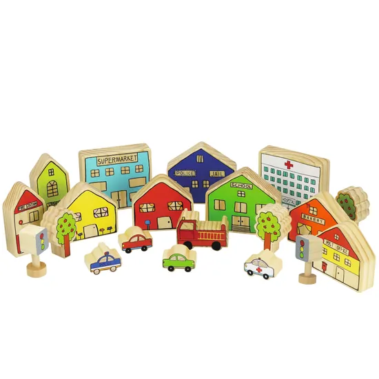 Village & Families Block Set of 50 - Modern Teaching Aids NZ