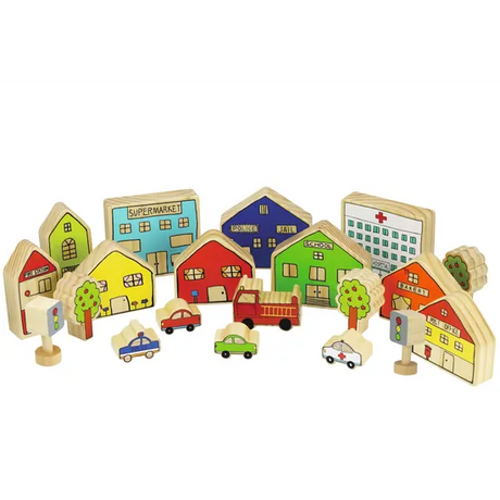 The Village Toddler Blocks Set of 20 - Modern Teaching Aids NZ