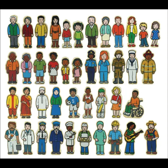 Wooden Multicultural Village People - Set of 42 - Modern Teaching Aids NZ