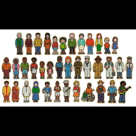 Wooden Multicultural Village People - Set of 42 - Modern Teaching Aids NZ