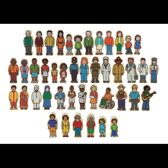 Freckled Frog Block Play People - Multicultural & Aboriginal, Set of 48