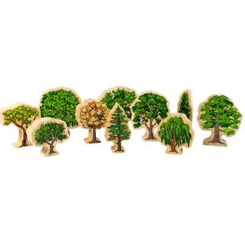 Wooden Australian Trees - Set of 10 - Modern Teaching Aids NZ