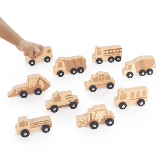 Mini Wooden Trucks - Set of 10 - Modern Teaching Aids NZ