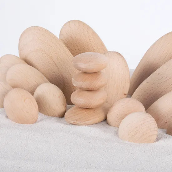 Stacking Wooden Stones - 20 pieces - Modern Teaching Aids NZ