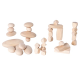Stacking Wooden Stones & Blocks - 40 pieces - Modern Teaching Aids NZ
