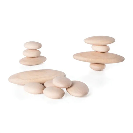 Stacking Wooden Stones & Blocks - 40 pieces - Modern Teaching Aids NZ