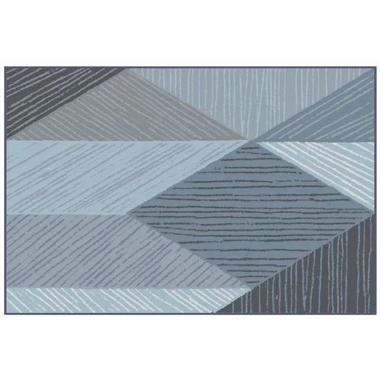 Blue Geometric Rug - 274 (L) x 183 (W) cm - Modern Teaching Aids NZ