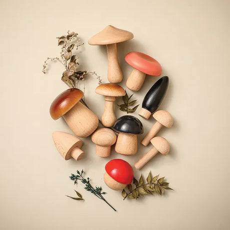 Wooden Sensory Mushrooms 15 Pieces - Modern Teaching Aids NZ