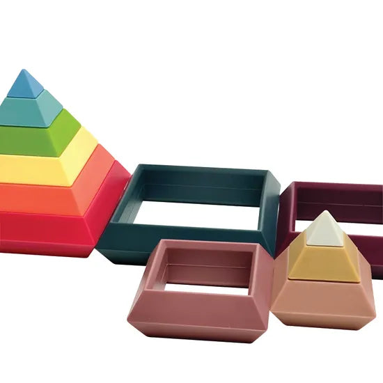 Silicone Stacking Pyramid Blocks 12 Pieces - Modern Teaching Aids NZ