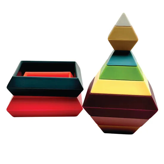 Silicone Stacking Pyramid Blocks 12 Pieces - Modern Teaching Aids NZ