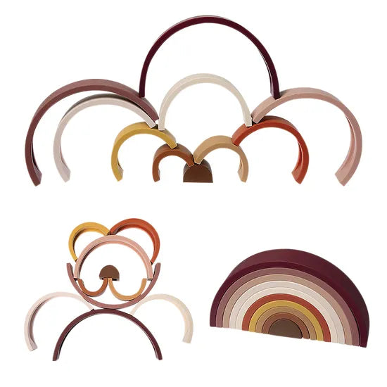 Silicone Rainbow Stacker Skin Tones 10 Pieces - Modern Teaching Aids NZ