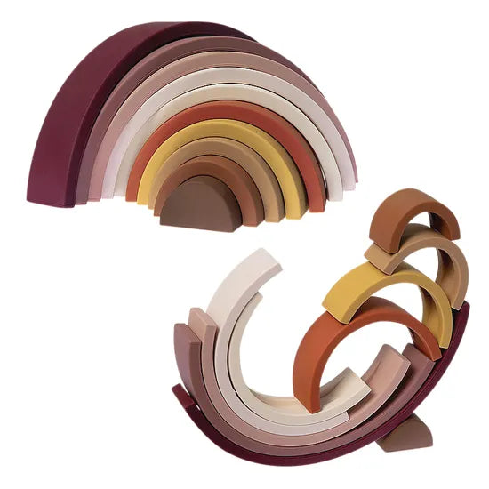 Silicone Rainbow Stacker Skin Tones 10 Pieces - Modern Teaching Aids NZ