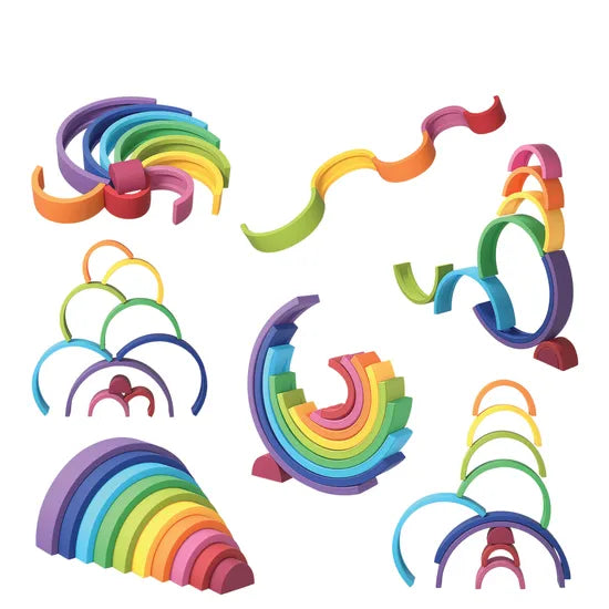 Silicone Rainbow Stacker Brights 10 Pieces - Modern Teaching Aids NZ