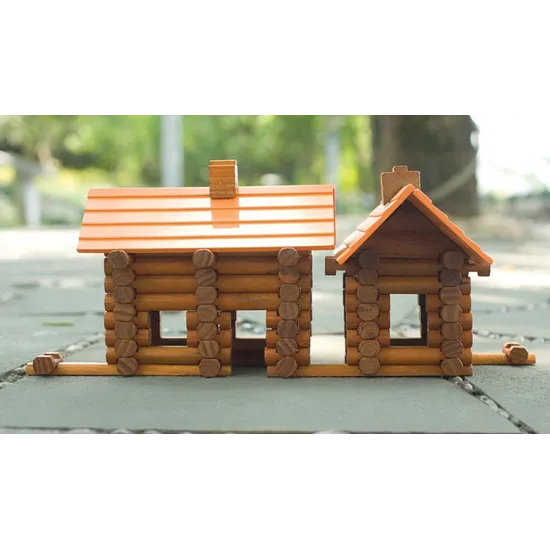 Wooden Cabin Blocks Set of 165 Piecs - Modern Teaching Aids NZ