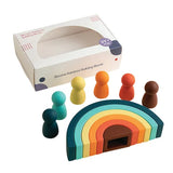 Silicone Rainbow Stacker and People 12 Pieces - Modern Teaching Aids NZ