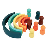 Silicone Rainbow Stacker and People 12 Pieces - Modern Teaching Aids NZ