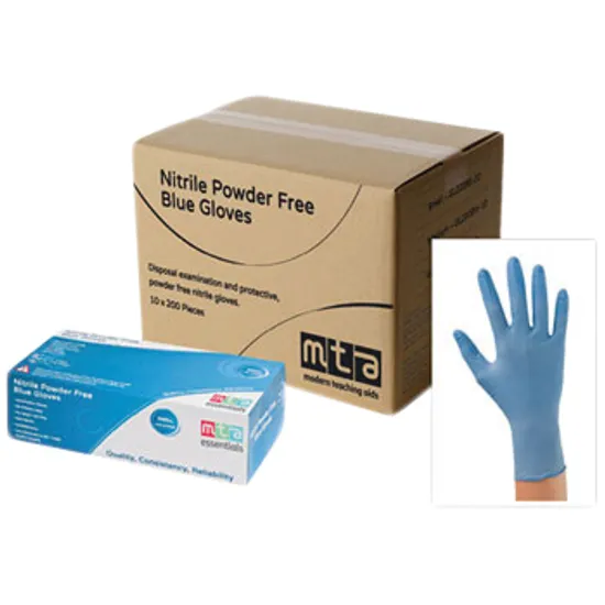 MTA Essentials Nitrile Gloves Blue Small - 10 x Pack of 100 - Modern Teaching Aids NZ