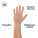 Vinyl Gloves Clear Large - 10 x Pack of 100