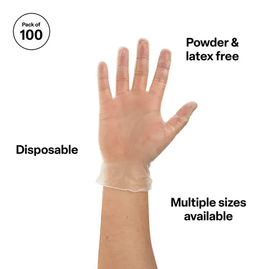 Vinyl Gloves Clear Large - Pack of 100 - Modern Teaching Aids NZ
