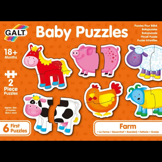 Galt - Baby Puzzles - Farm - 2 Piecess - Modern Teaching Aids NZ