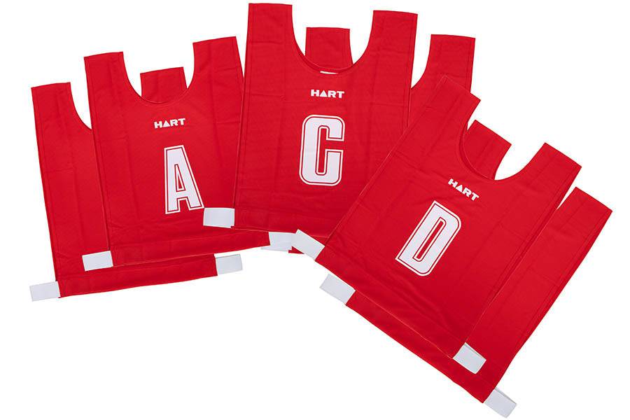 HART 6-a-Side Netball Bib Set Senior - Red - Modern Teaching Aids NZ