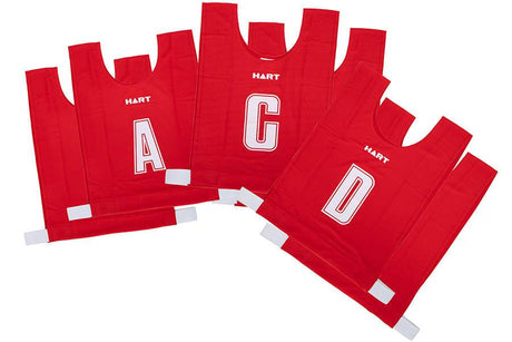 HART 6-a-Side Netball Bib Set Senior - Red - Modern Teaching Aids NZ