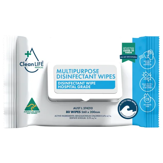 Biodegradable Hospital Grade Disinfectant Wipes - Pack of 80 - Modern Teaching Aids NZ