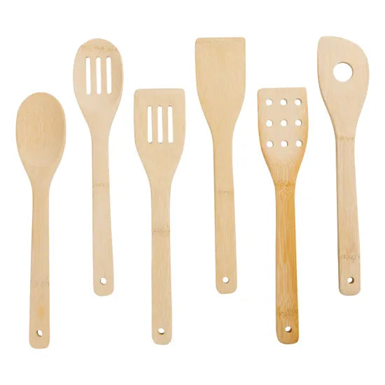 Bamboo Utensils - Set of 6 - Modern Teaching Aids NZ