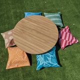 Harmony Outdoor Low Round Table with Outdoor Patterned Cushions