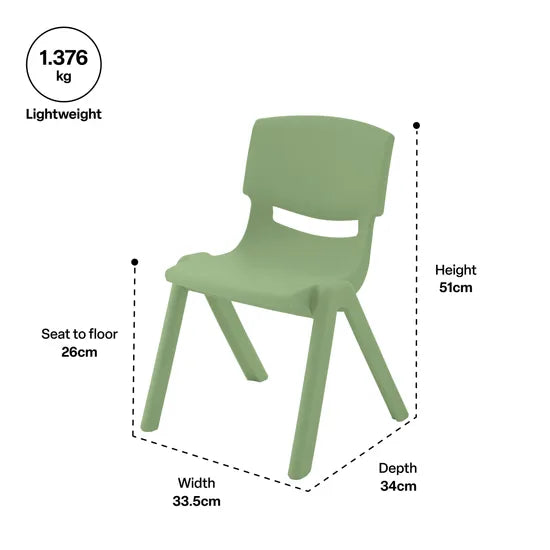 Ergerite Student Chair - Jade Green - 26cm Seat Height - Modern Teaching Aids NZ