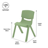 Ergerite Student Chair - Jade Green - 26cm Seat Height - Modern Teaching Aids NZ
