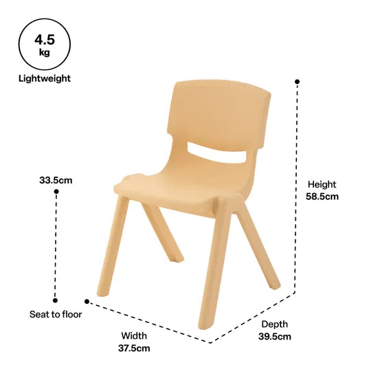 Ergerite Student Chair - Wheat - 33.5cm Seat Height - Modern Teaching Aids NZ